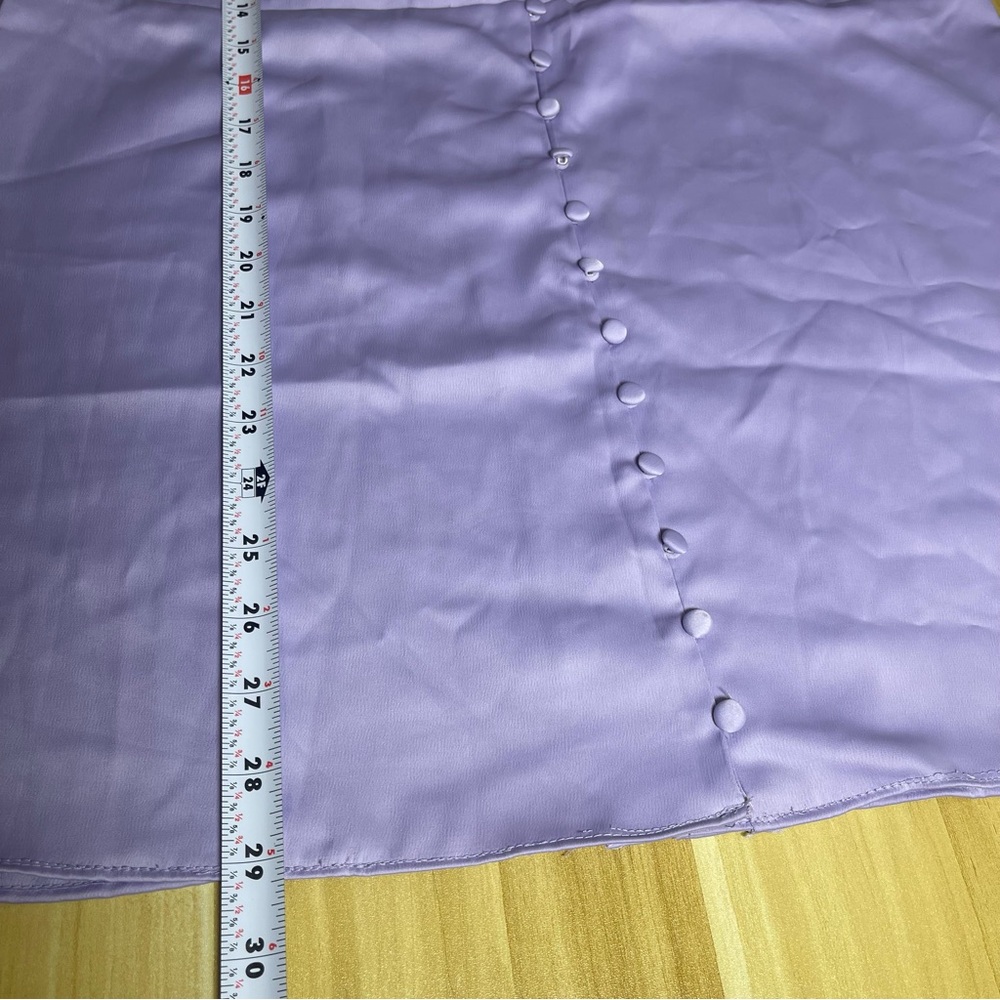Urban Outfitters Lilac Padova Satin Button Front Mini Slip Dress size Large NWT - Picture 12 of 14